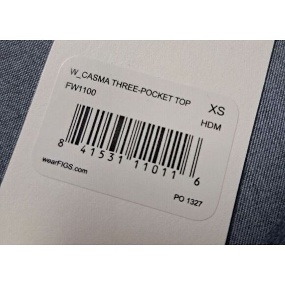 FIGS Technical Collection Scrub Top Women's X-Small Blue Heather Denim Casma - Picture 10 of 11